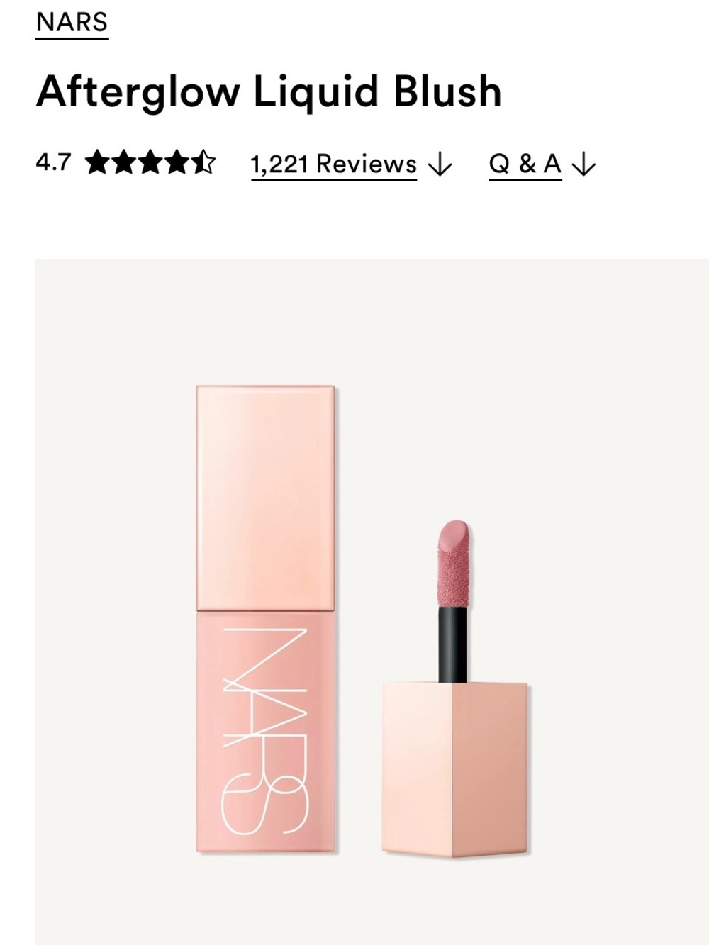 NARS Afterglow Liquid Blush — Soft Rose Pink